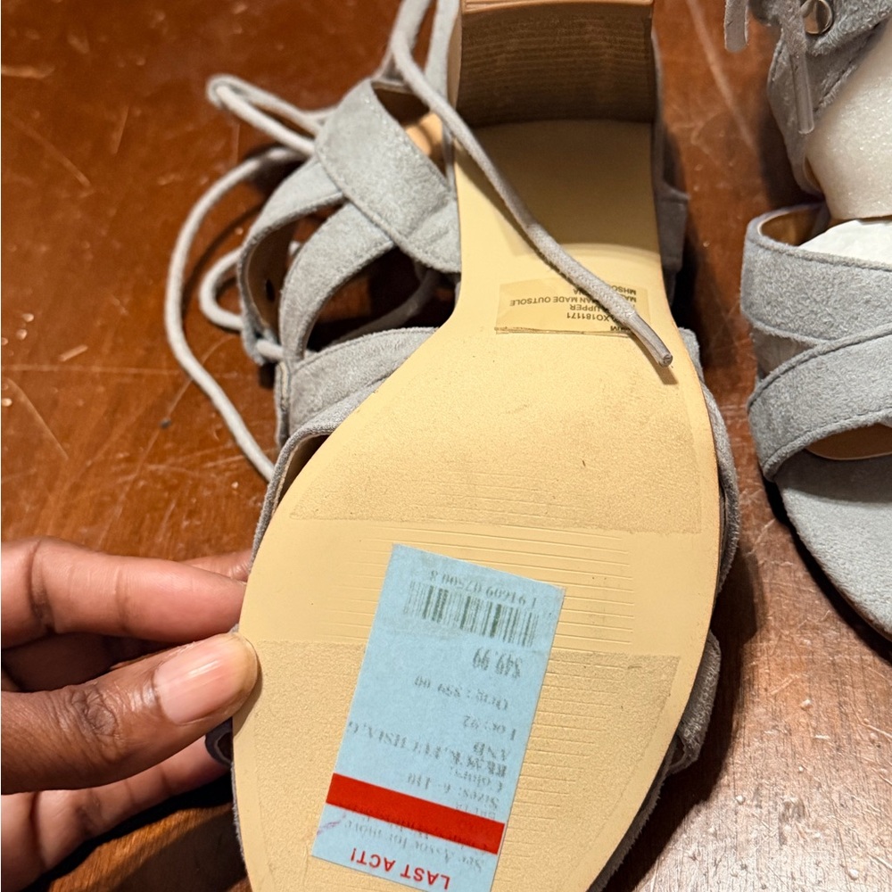Gray Strappy Women's Sandals - Picture 6 of 6